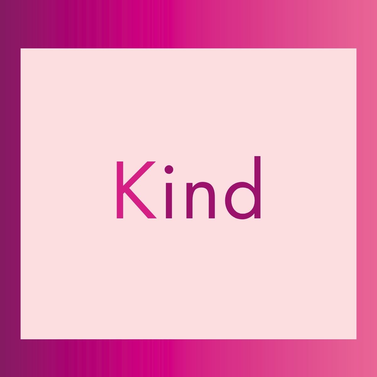 a purple box with KIND written in