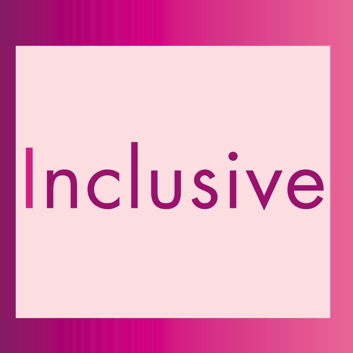 a purple box with Inclusive text