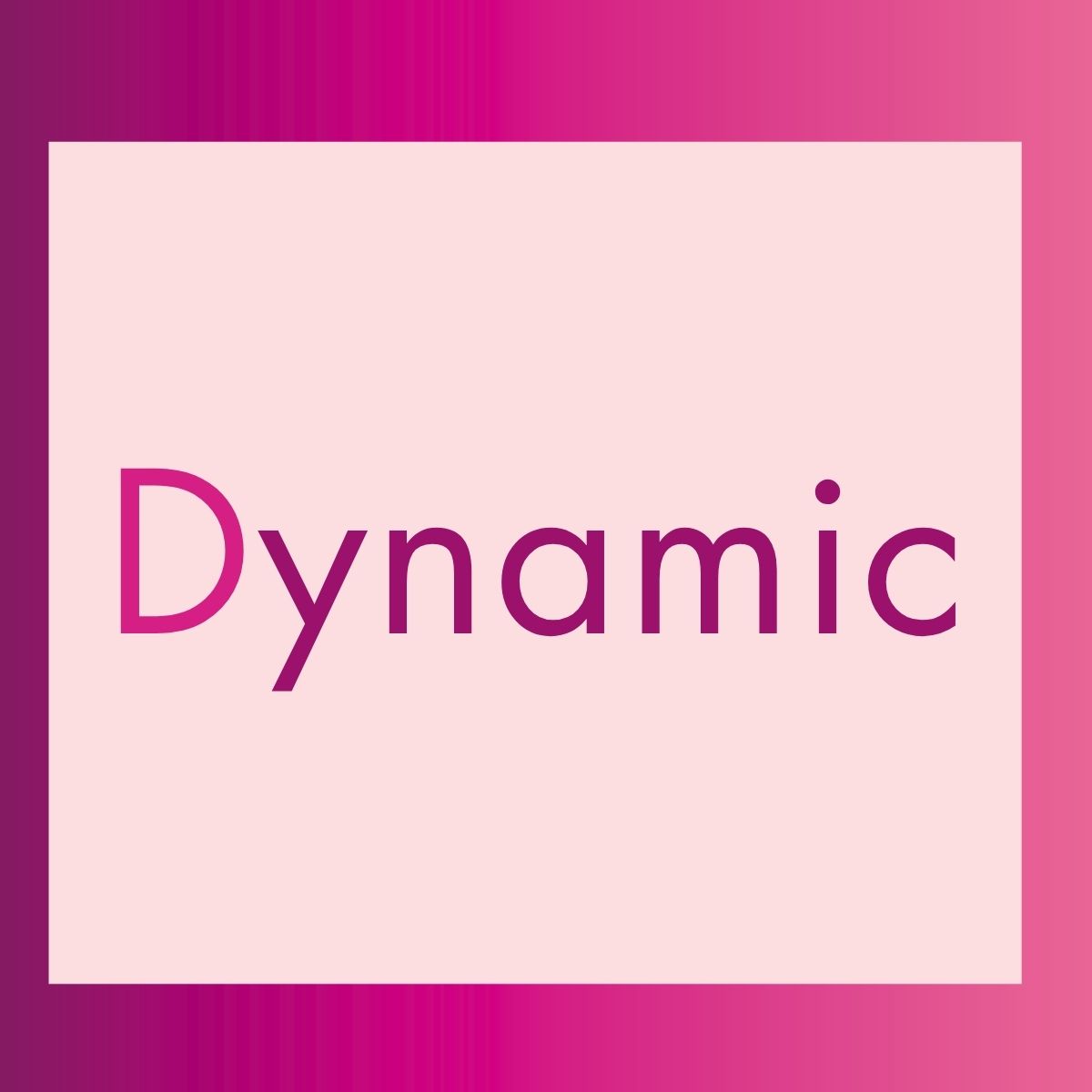 A purple box with Dynamic written in it